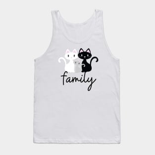 CAT FAMILY/ CUTE KITTIES BLACK AND WHITE Tank Top